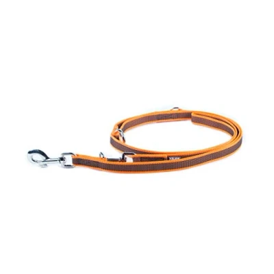 Afbeelding van Julius K9 Dubbele Antislip hondenriem. Oranje/grijs verstelbaar tot 2.20 mtr breedte 20 mm