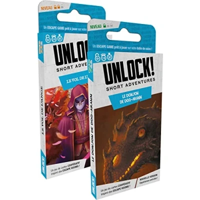 Afbeelding van Space Cowboys Unlock! Short Adventure de kerker van Doo Arann + vlucht engel Escape spel/kaarten voor kinderen en volwassenen vanaf 10 jaar Franse versie