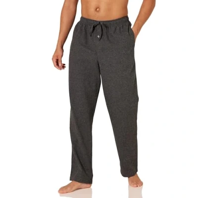 Afbeelding van Amazon Essentials Men&#039;s Flanellen pyjamabroek (verkrijgbaar in grote en lange maten), Houtskoolzwart, XXL