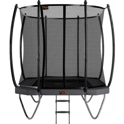 Afbeelding van Trampoline Avyna Pro Line 380 x 255 + Royal Class Veiligheidsnet Ladder Grijs
