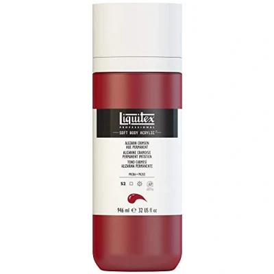 Afbeelding van Liquitex 8870350 Professional Soft Body acrylverf, hoog gepigmenteerd, lichtecht en verouderingsbestendig 946ml Fles, Alizarin Crimson Hue Permanent