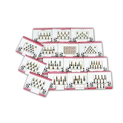 Afbeelding van KULIA Indian Round Bindi Dots 6 Packets Diverse Verschillende Multicolor Bollywood Party Voorhoofd Mode sieraden Tattoos Sticker Tikka Etnische Crystal