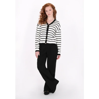 Afbeelding van Dreimaster Vest, Dames, Maat: 36, Black white stripe