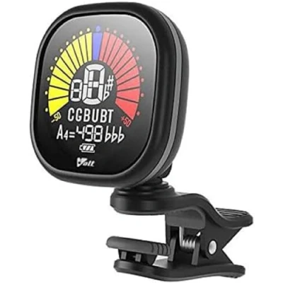Afbeelding van VOLT by Voggenreiter Clip tuner RCT 5000, 1204 2, zwart, stemapparaat voor gitaar, bas, ukelele, oplaadbaar via USB kabel, maximaal 10 uur, dat elke liefhebber van snaren nodig hebt!