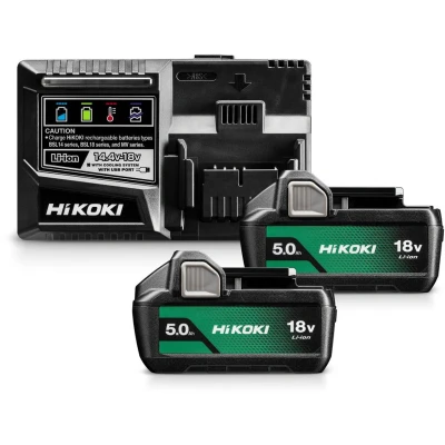 Afbeelding van HiKOKI UC18YSL3WKZ 18V Li ion Accu Starterset (2x 5,0Ah) + Lader