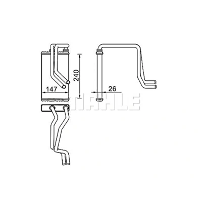 Afbeelding van Kachelradiateur, interieurverwarming MAHLE AH 271 000S