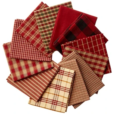 Afbeelding van Dunroven House Homespun Fat Quarters, 45,7 x 53,3 cm, rood, 12 stuks