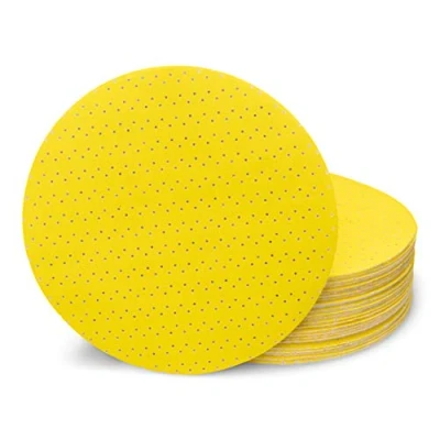 Afbeelding van Fd Workstuff Professionele schuurschijven, geel, 25 stuks, 225 mm, elk 5 x korrel 60/80/120/180/220, voor langhalsschuurmachines, zelfklevend, schuurpapier, schuurpads