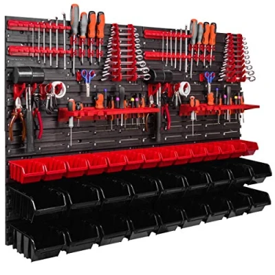 Afbeelding van Botle Opslagsysteem wandrek 1152 x 780 mm, Gereedschapshouders, Stapelboxen Opbergkast Opslagbakken, Extra sterke wandplaten, Uitbreidbaar