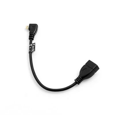 Afbeelding van SYSTEM S Micro HDMI stekker 90 graden linker haakse naar ingang bus kabel 21 cm