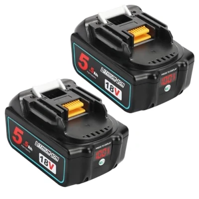 Afbeelding van Powarobor 2 stuks BL1850B 18V 5,5Ah vervangende accu compatibel met Makita accu&#039;s BL1830 BL1830B BL1840 BL1840B BL1850 BL1860 BL1845 BL1815