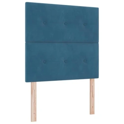 Afbeelding van vidaXL Boxspringbed met Matras &amp; LED Donkerblauw 90x190 cm Fluweel