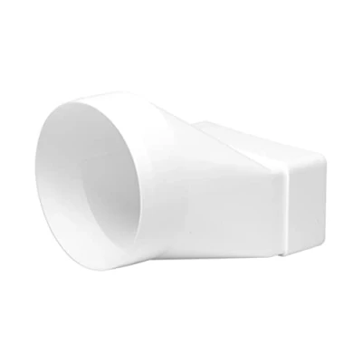 Afbeelding van 110 x 55 mm / 11 5,5 cm rechthoekige buisconnector voor ronde buizen 100 mm/10 aansluiting ventilatiesysteem, verwarmen, koelen ventilatieelement beperkte ruimte.
