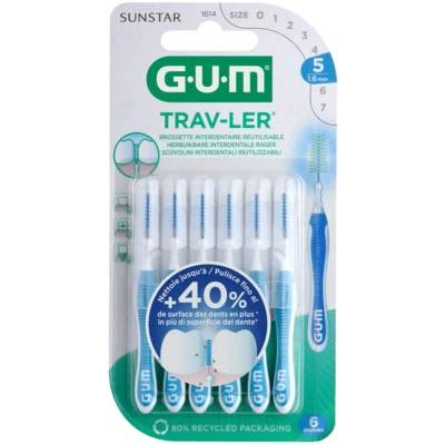 Afbeelding van 3x GUM Trav Ler Ragers Blauw 1.6mm 6 stuks