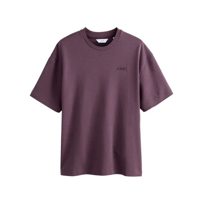 Afbeelding van Next Smart Embossed Heavyweight Tshirt basic, Heren, Maat: XL, Purple