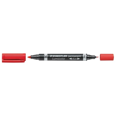 Afbeelding van Staedtler Lumocolor Duo 348, permanent marker, rood marker