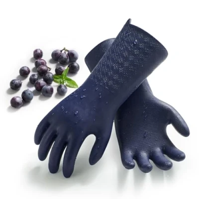Afbeelding van Vgo... Werkhandschoenen voor reiniging, extra dik, 1,2 mm, herbruikbaar, zonder latex, geurloos, keuken, badkamer, levensmiddelen, tuinieren, hitte en koudebestendig, van Tpe naden