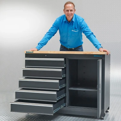 Afbeelding van Datona Werkbank Met Laden 120 Cm (120 x 60 95 cm) Mat zwart