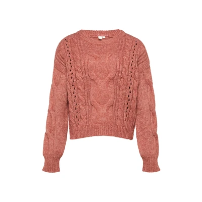 Afbeelding van QS Softer ZOPF Trui, Dames, Maat: Large, Rubinrot