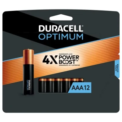 Afbeelding van Duracell Optimale AAA batterijen 12 Count Pack Lasting Power Triple A Battery Alkaline AAA.