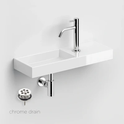 Afbeelding van Fonteinset Clou Mini Wash Me Incl. Toebehoren 7x56 Cm Glanzend Wit