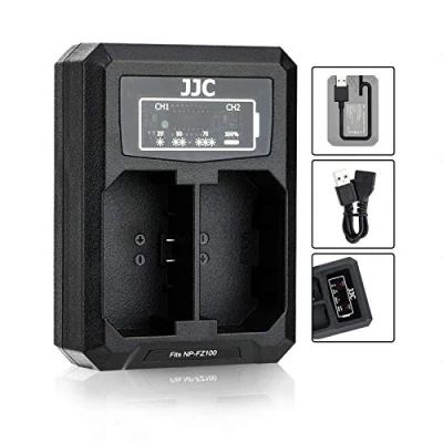 Afbeelding van NP FZ100 Adapter voor dubbele digitale camera batterijlader met USB kabel Sony A6600, A9, A9 II, A7R IV, III, A7 FW50
