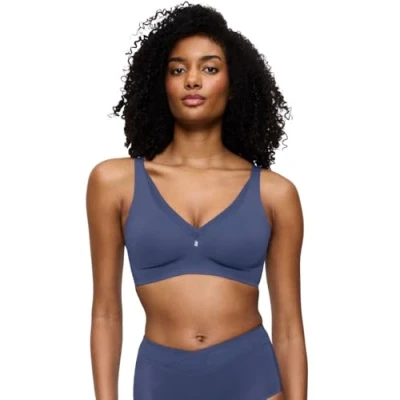 Afbeelding van Triumph TRUE Shape Sensation Minimizerohne Triangel BH, Dames, Maat: 95D, Vintage denim