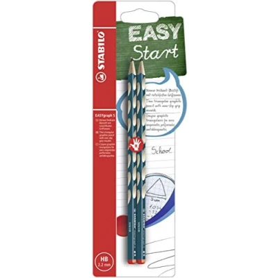 Afbeelding van STABILO EASYgraph S Ergonomisch Grafietpotlood Rechtshandig Met Dunne 2.2 mm Kern Petrol 2 Stuks Blister