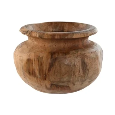 Afbeelding van Vaas Home ESPRIT Natuurlijk Donkerbruin Teakboom 30 x 20 cm