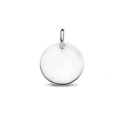 Afbeelding van zilver gerhodineerd graveerhanger rond 1334735