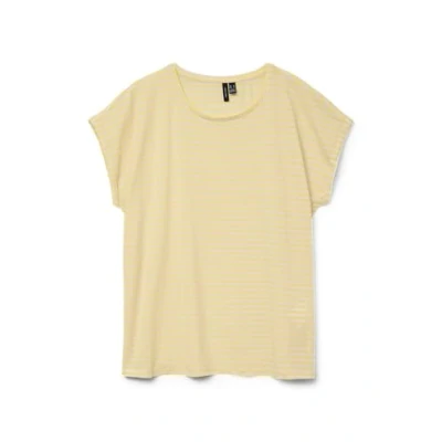 Afbeelding van VERO MODA Dames Vmava Ss Top Stripe Ga JRS Noos, geel (pale banana), L