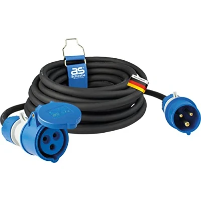 Afbeelding van AS Schwabe 61407 Stroom Verlengkabel Zwart, Blauw 10 m