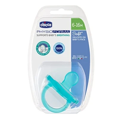 Afbeelding van Chicco Fopspeen Physio Soft 16 Maanden Siliconen Blauw