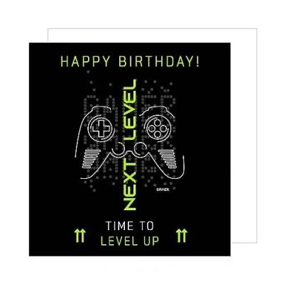 Afbeelding van Edition Seidel Premium vierkante verjaardagskaart met envelop. Wenskaart Happy Birthday bilet kaart man vrouw tieners kinderen gamer controller spreuken (GQ142)