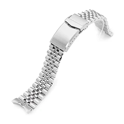 Afbeelding van MiLTAT 20 mm horlogeband compatibel met Seiko Alpinist SARB017, Super Jub II 316L roestvrij staal geborsteld V sluiting