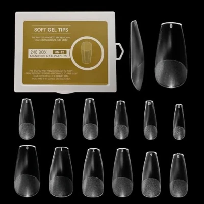 Afbeelding van UBRAVE 240 Stuks Nageltips,Volledige Cover Nail Tips,Coffin Tips, Kunstnagels Svoor Eenvoudige En Snelle Nagelverlenging Vrouwen Meisjes Nagelsalon,12 Maten
