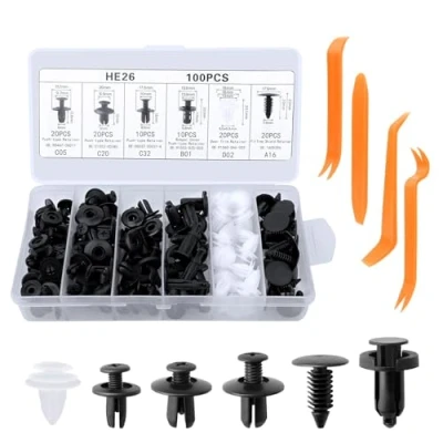 Afbeelding van JOPHEK auto bevestigingsclips, 6 soorten universele deurbekleding, klemmen met demontagegereedschap, bumper, spreidklinknagels, carrosserieclips, kunststof klinknagels, bevestigingsset clips voor