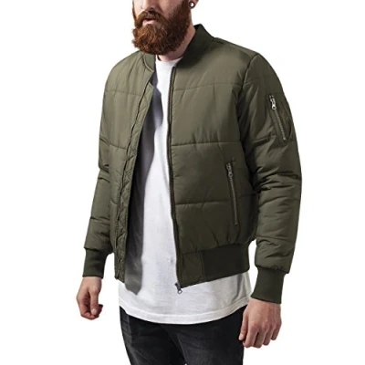 Afbeelding van Urban Classics Basic Quilt Bomber Jacket Bomberjacks, Heren, Maat: XXL, Olive