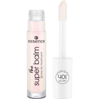 Afbeelding van Essence the Super Balm Glossy lippenbalsem, nr. 01, transparant, hydraterend, veganistisch, zonder conserveringsmiddelen, parabenen, microplastic deeltjes, per stuk verpakt (5 ml)