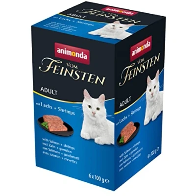 Afbeelding van ANIMONDA Vom Feinsten Mare Zalm met Garnalen kattennatvoer kom 6x100g