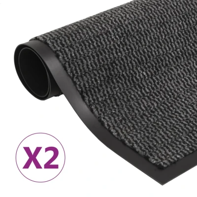 Afbeelding van Droogloopmatten 2 st rechthoekig getuft 80x120 cm antraciet
