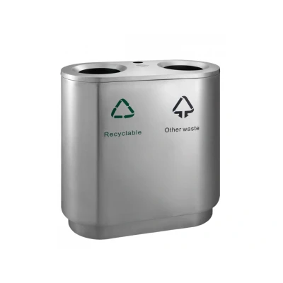 Afbeelding van Recycling Afvalbak voor binnen 2 x 41 liter RVS