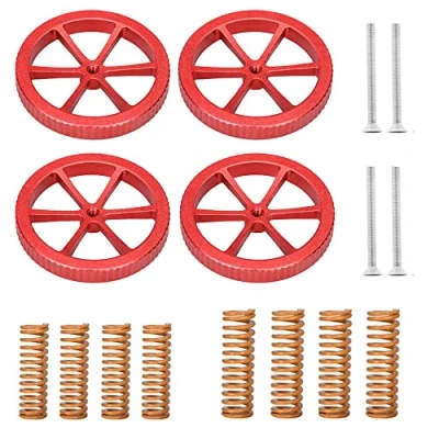 Afbeelding van BZ 3D Heatbed Leveling Kit,4Pcs Aluminum Hand Twist Nut,8Pcs Hot Bed Die Springs,for Ender 3 V2/3/3 Pro/Ender 5/5 Plus/Pro/CR 10/10S/CR 10 V2/ V3.