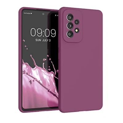 Afbeelding van kwmobile telefoonhoesje geschikt voor Samsung Galaxy A53 5G Hoesje met siliconen coating Smartphone case in magenta lila