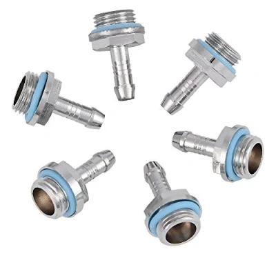 Afbeelding van Lazmin Pc waterkoeling, 6 stuks Two Touch fitting G1 / 4 draad weerhaak verbindingsbuis voor computerwaterkoelsysteem (6 mm)