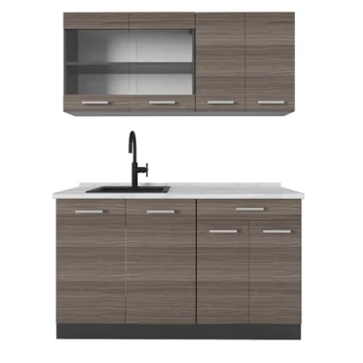 Afbeelding van Vicco Eenpersoonskeuken R Line, Edel grijs/antraciet, 140 cm , WB Marmer