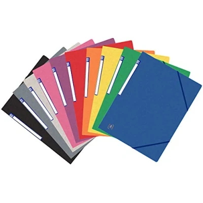 Afbeelding van OXFORD TopFile+ Set van 10 mappen met 3 flapjes elastiekjes, A4, verschillende kleuren