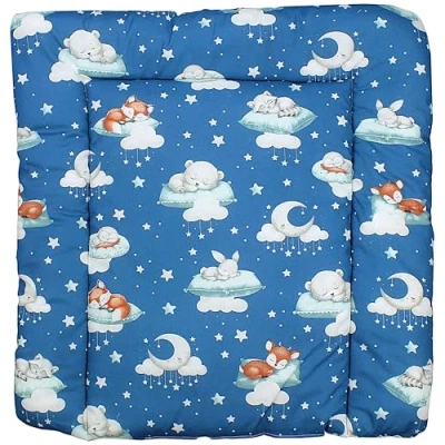 Afbeelding van TupTam baby Aankleedkussen met Patronen, Slapende dieren/Donkerblauw, 70 x cm