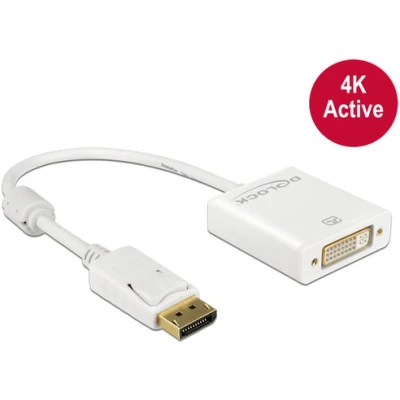 Afbeelding van Delock 62600 Adapter DisplayPort 1.2 male &gt; DVI female 4K Actief wit