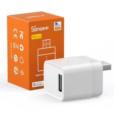 Afbeelding van SONOFF ZBMicro Zigbee USB adapter, slimme schakelaar voor type A apparaten, smartadapter, APP afstandsbediening, stembediening, timerfunctieZB